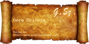 Gere Szilvia névjegykártya